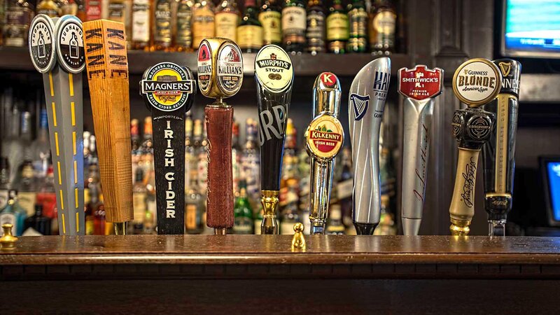 Beer taps handles at the bar